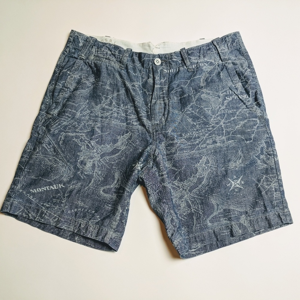 Polo Ralph Lauren Blue Gray Shorts New York sz 33